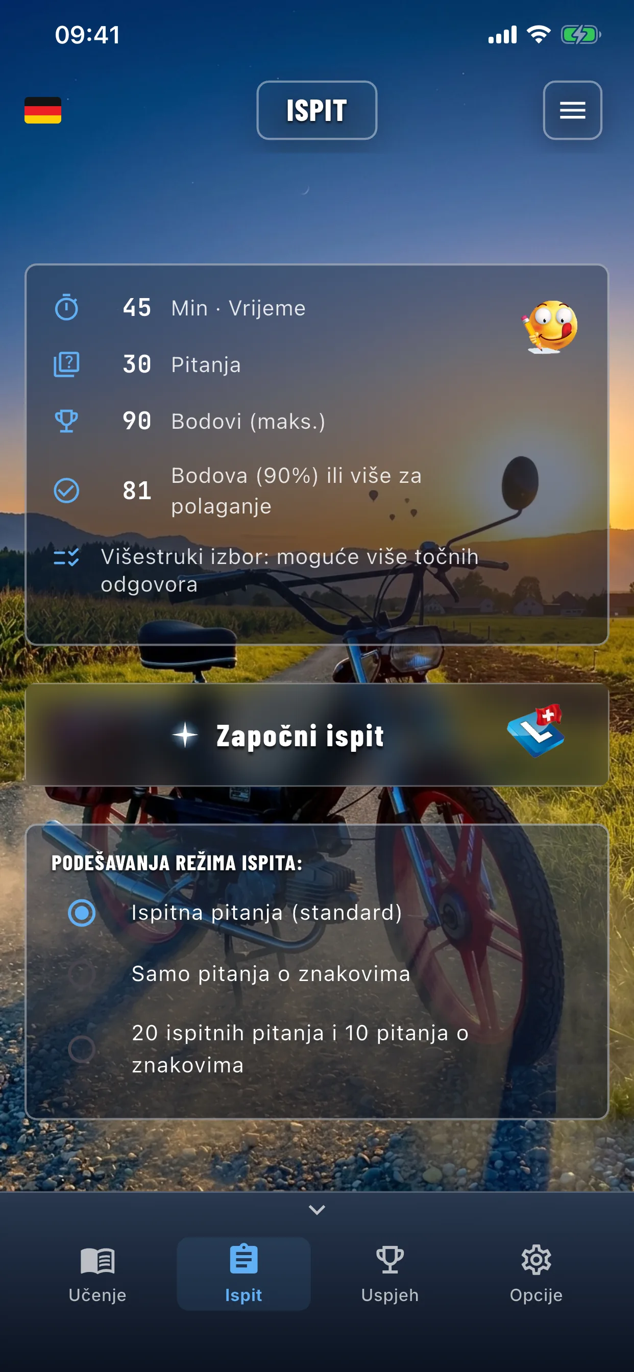 Aplikacija za teoriju mopeda – simulacija ispita u načinu ispita