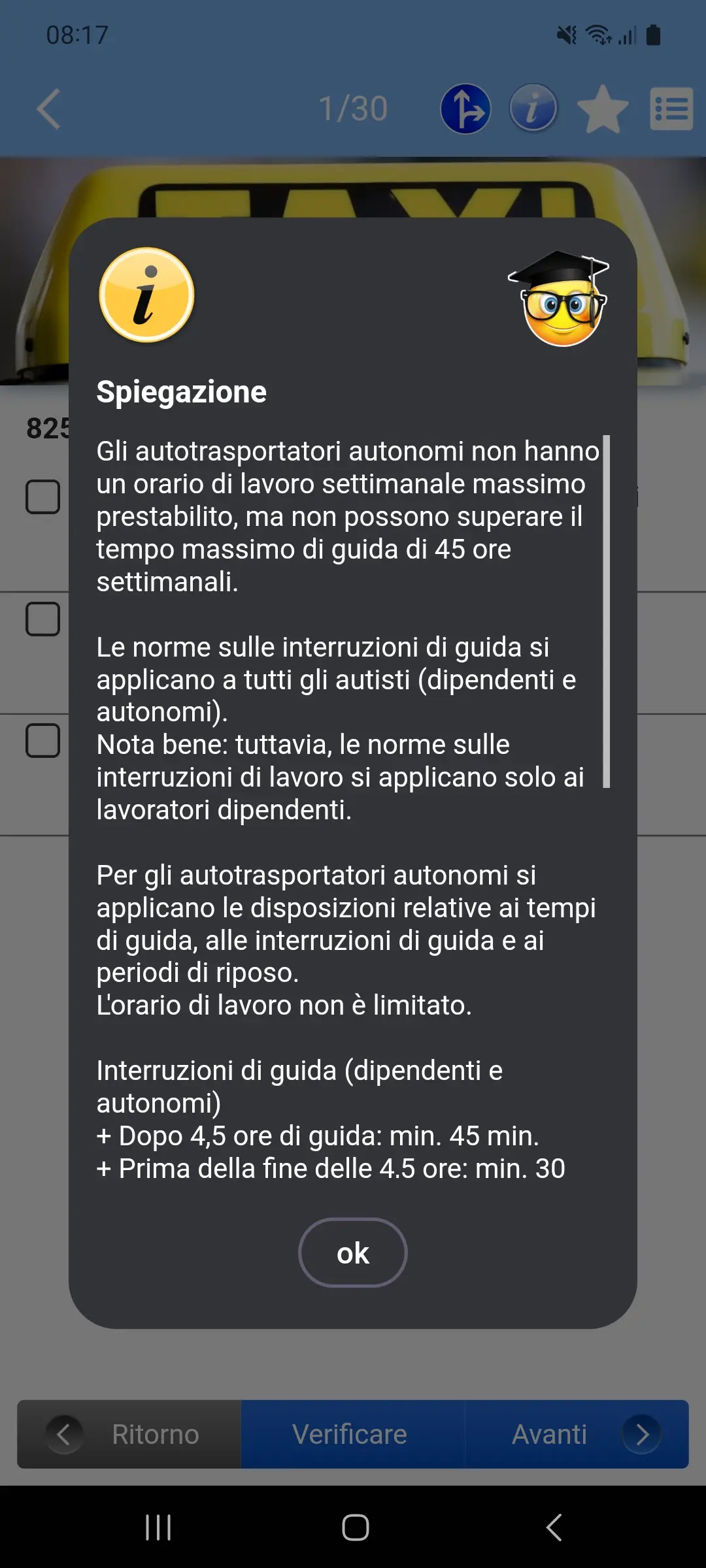 App teoria taxi – spiegazione dettagliata della domanda