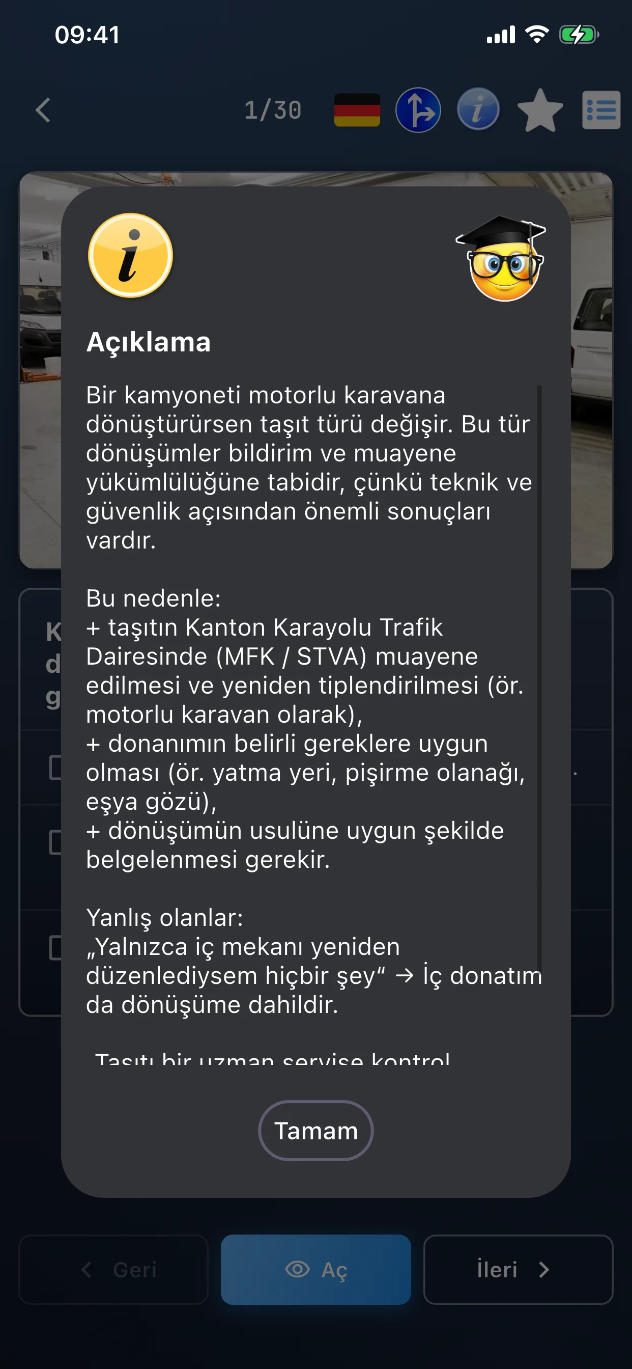 Oto teori uygulaması – sorunun ayrıntılı açıklaması